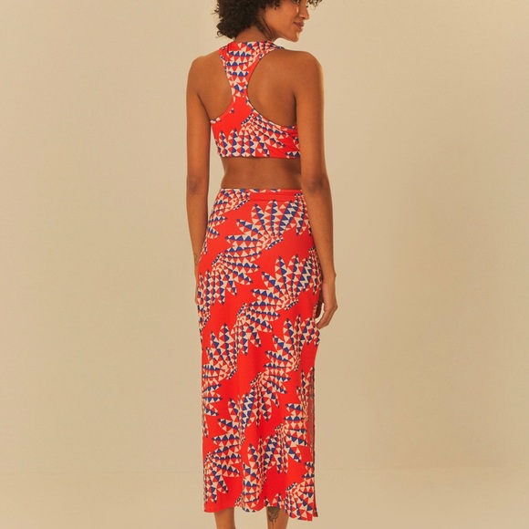 Adidas Farm Rio Psychedelic Wave Red Dress - Picture 2 of 4